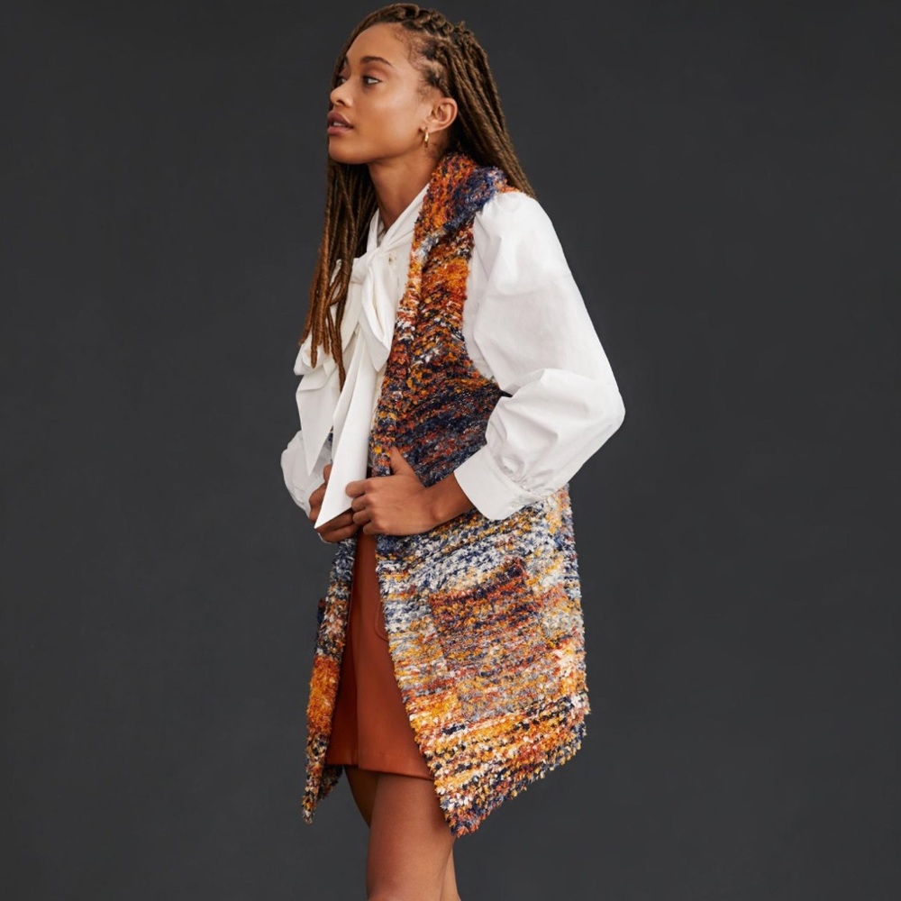 Pilcro by Anthropologie Textured Woven Spacedye Sweater Vest